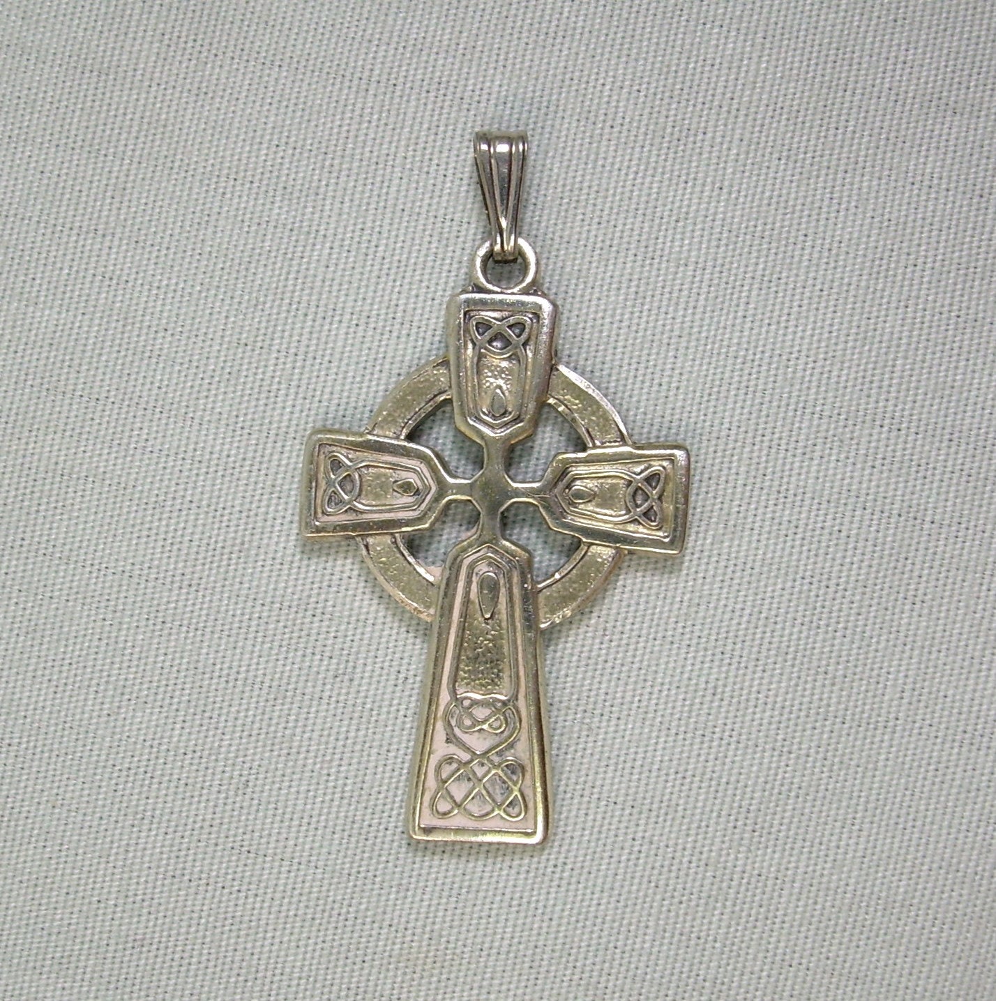 STERLING CELTIC CROSS Charm Pendant-vintage 925 Silver-creed Co