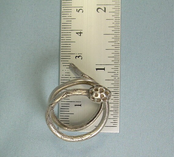 STERLING COILED SNAKE Adjustable Wrap Bypass Ring… - image 9