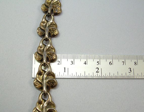7-1/2" STERLING ELECTROFORM FLOWERS Bracelet-Vint… - image 12