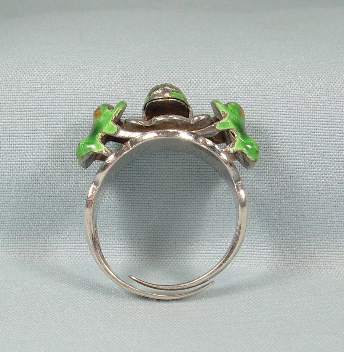 STERLING THREE FROGS Ring Adjustable Sizevintage 925 Etsy