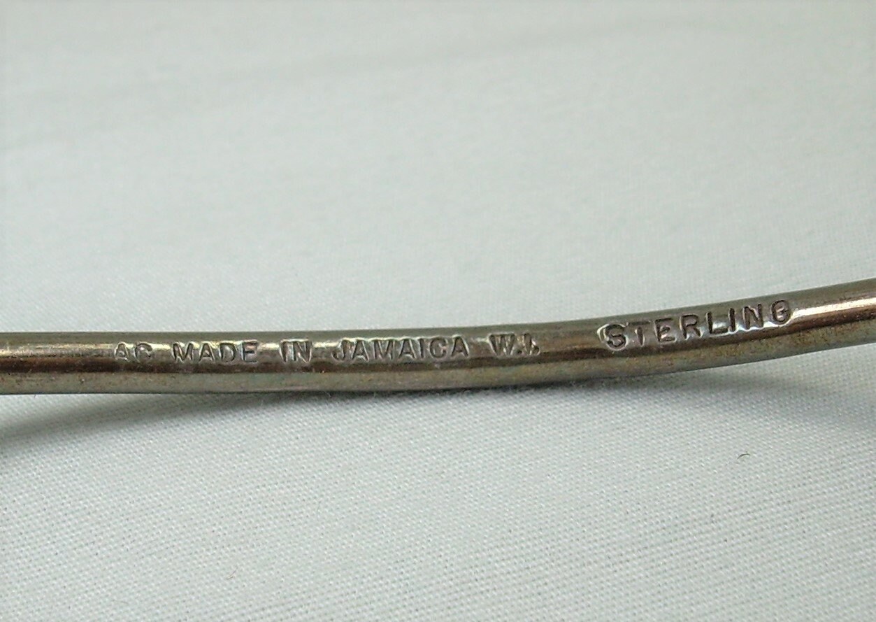 STERLING JAMAICA Cuff Bangle Bracelet-vintage 925 Silver STERLING JAMAICA Cuff Bangle Bracelet-vintage 925 Silver