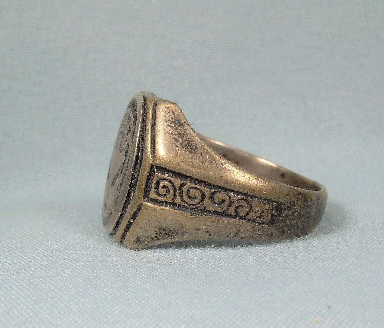 STERLING FOE Ring Size 9-1/2 Vintage Antique Solid 925
