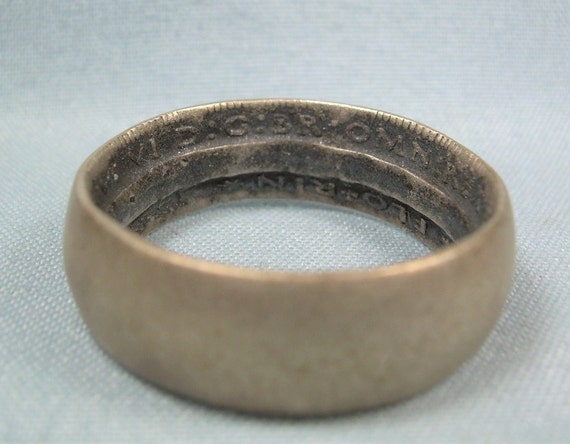 STERLING AUSTRALIAN Florin Coin Wide Band Ring Sz… - image 6