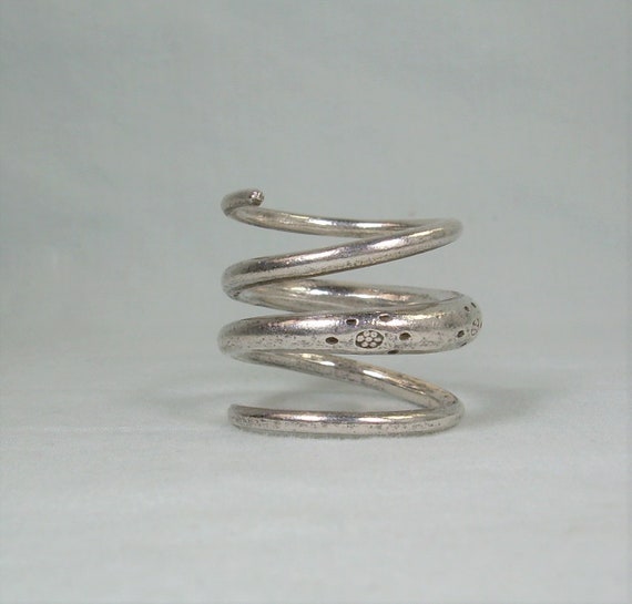 STERLING COILED Wire Wrap Bypass Adjustable Ring-… - image 4