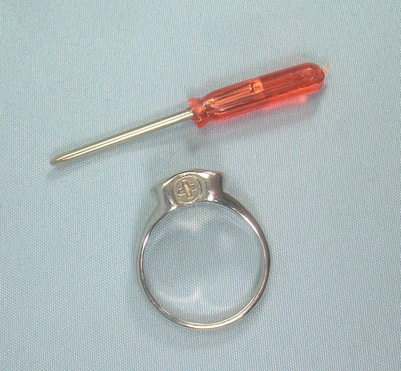 HEART ASH URN Locket Ring Size 10-Vintage Tarnish… - image 4
