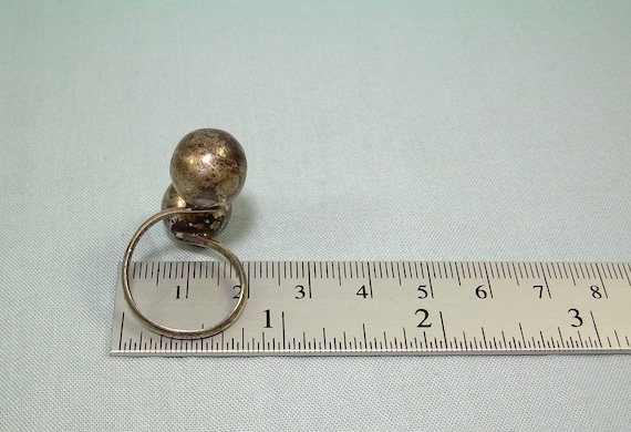 STERLING BIG BALLS Wrap Ring Adjustable-Vintage 9… - image 9