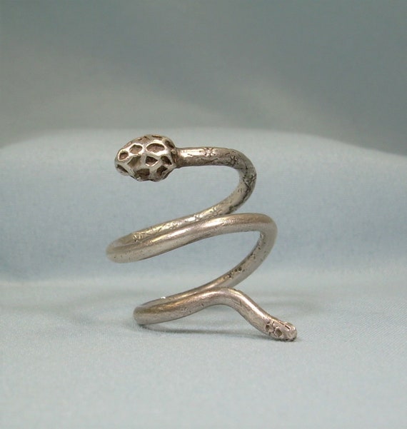 STERLING COILED SNAKE Adjustable Wrap Bypass Ring… - image 4