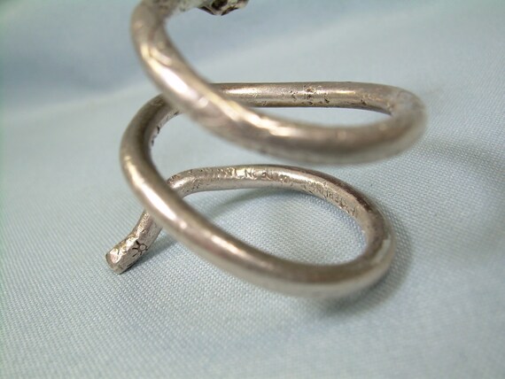 STERLING COILED SNAKE Adjustable Wrap Bypass Ring… - image 7