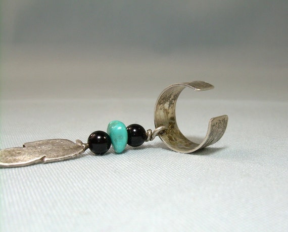 STERLING NAVAJO EAR Cuff Earring-Vintage 925 Silv… - image 7