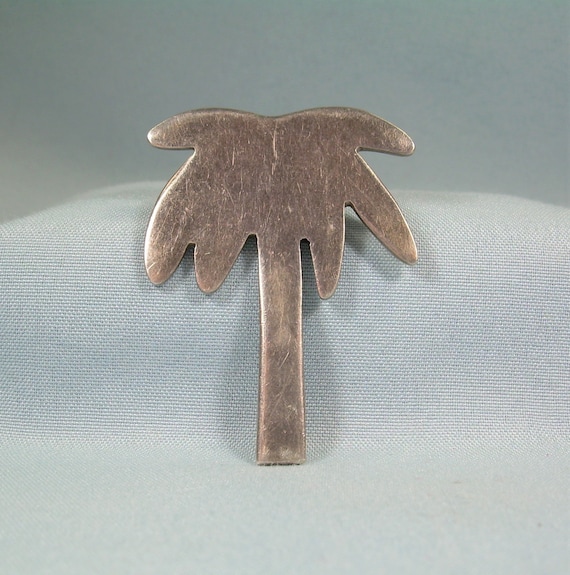 STERLING PALM TREE Slide Pendant-vintage 925 Silver-taxco Mexico 