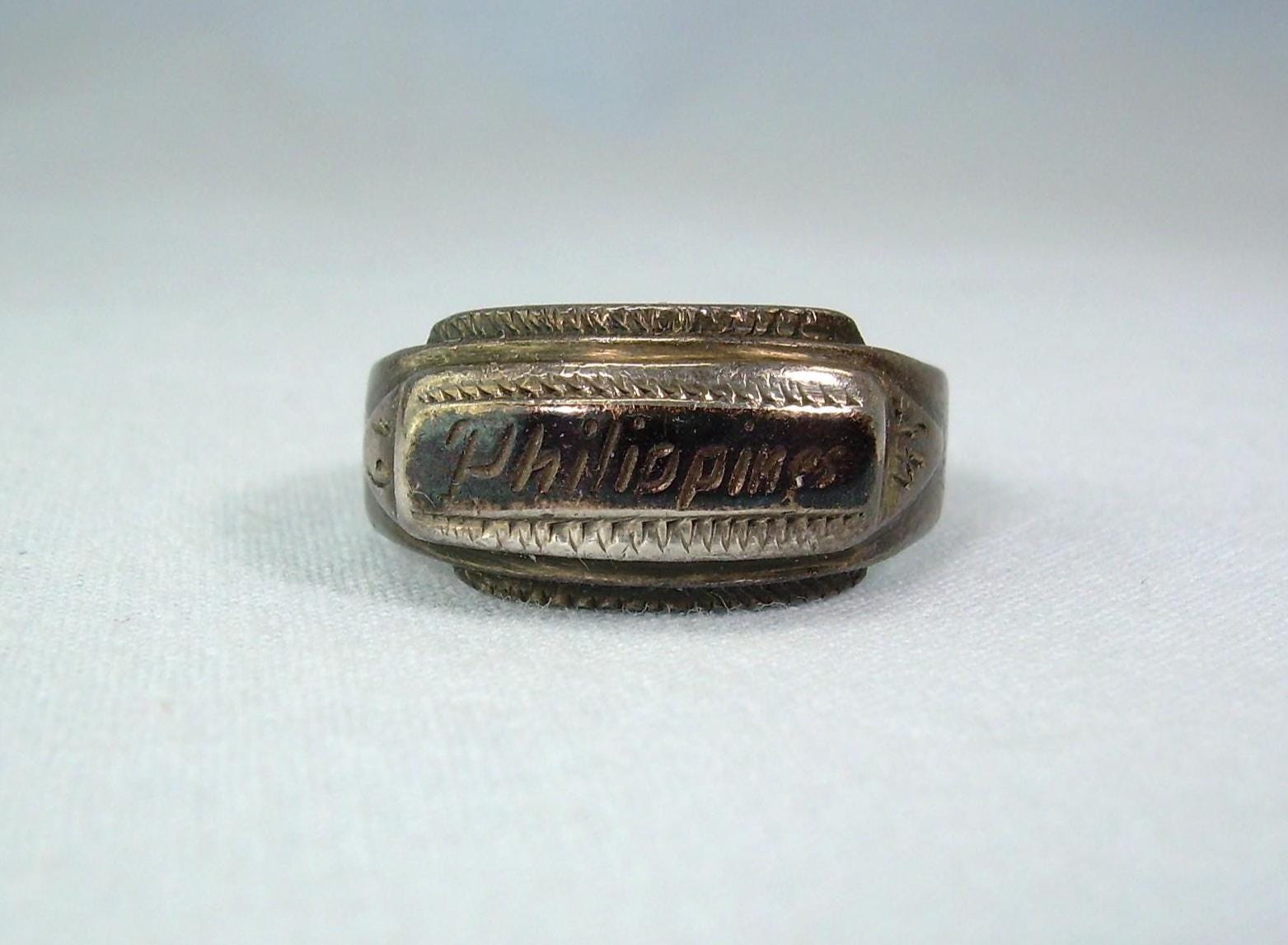 STERLING 1945 PHILIPPINES Ring Size 5-1/2 Vintage Antique 925