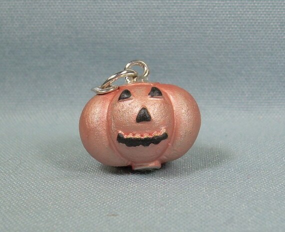 JACK-O-LANTERN Pumpkin Open Close Halloween Charm Jewelry Sterling Silver spooky JACK-O-LANTERN Pumpkin Open Close Halloween Charm Jewelry Sterling Silver spooky