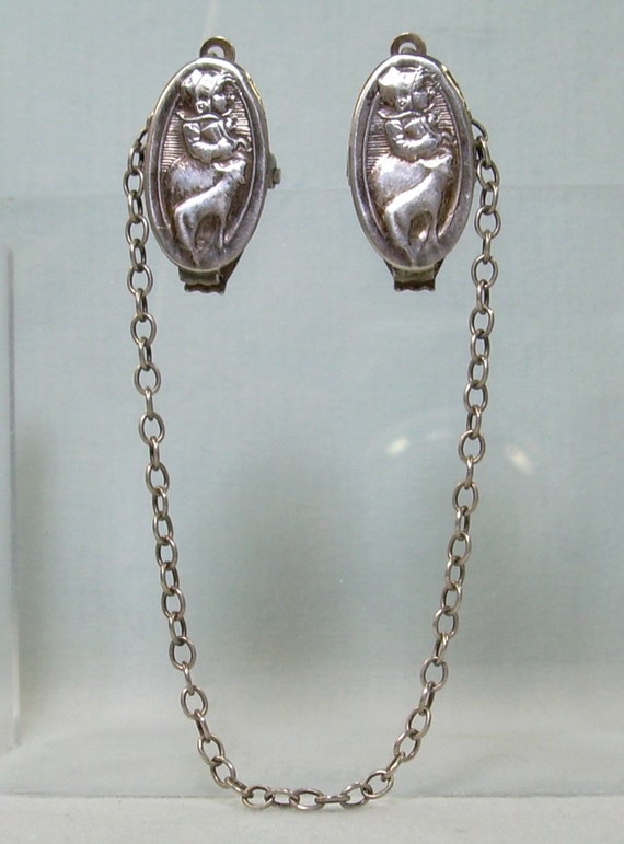 STERLING MARY Had A Little Lamb Chained Bib Clips… - image 4