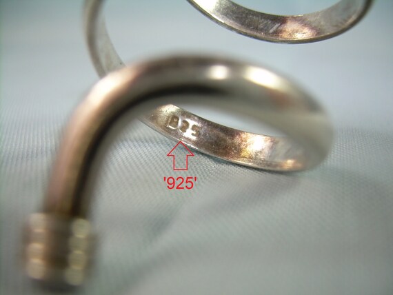 STERLING COILED SPRING Wrap Bypass Band Ring-Vint… - image 6