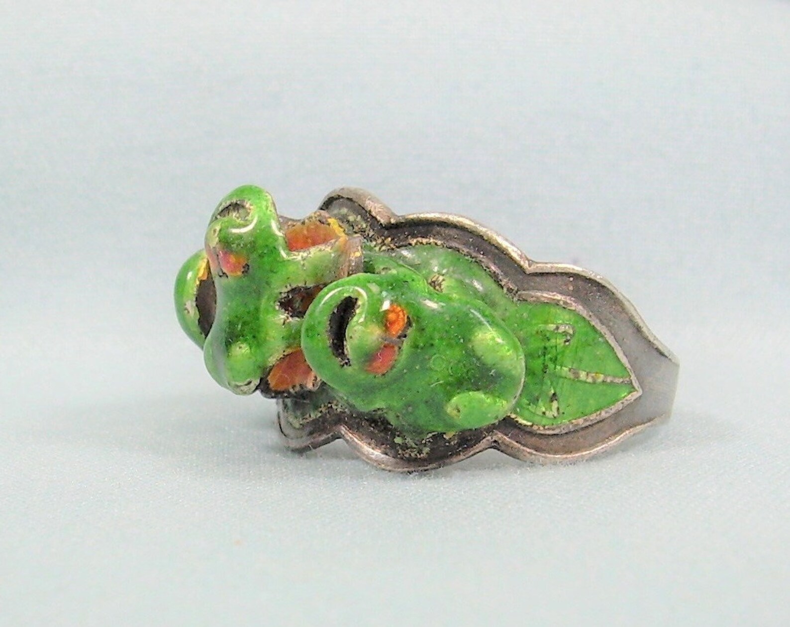 STERLING CHINESE FROGS Ring Adjustable SizeVintage 925 Etsy