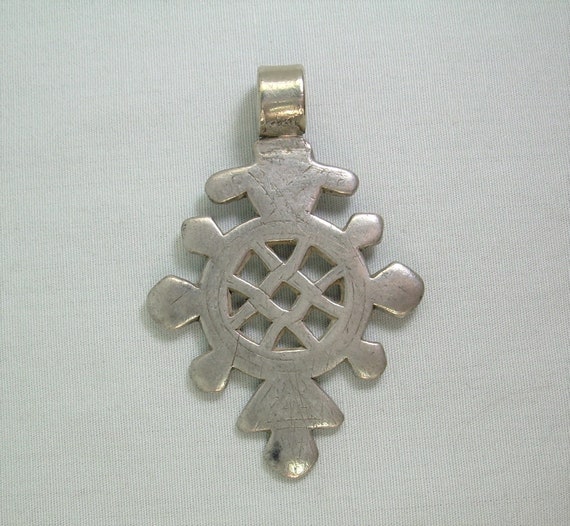 2-3/16" 800 SILVER TUAREG AGADEZ Cross Pendant-Vi… - image 2