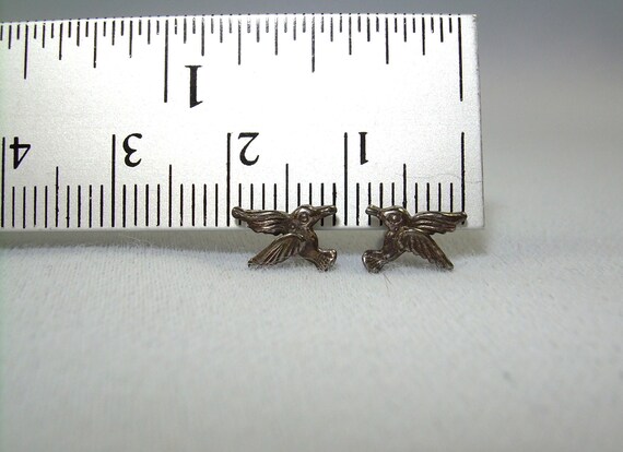 STERLING TINY HUMMINGBIRD Post Stud Earrings-Vint… - image 6