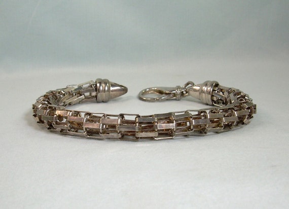 9" STERLING TUBULAR Chain Bracelet-Vintage Italy … - image 5