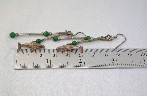 STERLING WHALES Beaded Wire Earrings-Vintage 925 … - image 9