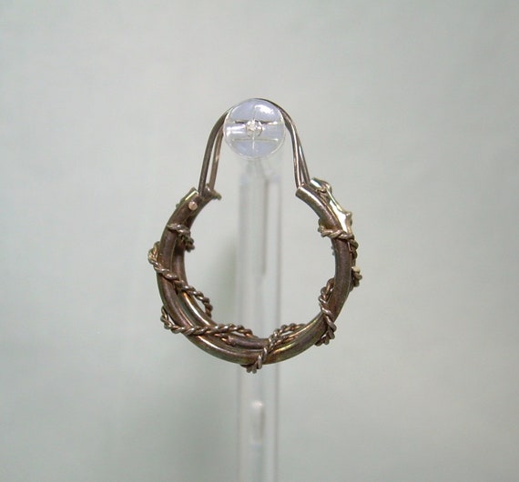 1" STERLING HOOPS Lever Wire Earrings-Vintage 925… - image 7