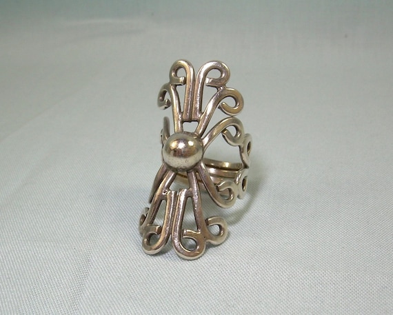 9.1g STERLING SCROLLS Ring Adjustable-Vintage 925… - image 2
