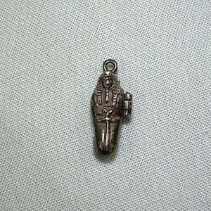 STERLING KLEINE SARCOFAG hanger bedel-Vintage 925 zilveren farao scharnierende kist kist graf-Egyptisch Egypte hiërogliefen-King Tut-No mummie