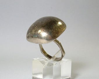 ヴィンテージ！ISRAEL silver big dome リング VINTAGE PZ ISRAEL HEMATITE BIG STERLING SILVER 925 RING SZ