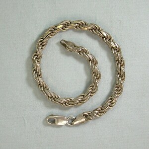 9 STERLING THICK ROPE Chain Bracelet-Vintage 925 Silver-Italy Hallmark-Solid Heavy 22.4g Thick Big Chunky Wide Byzantine Specialty Smooth image 2