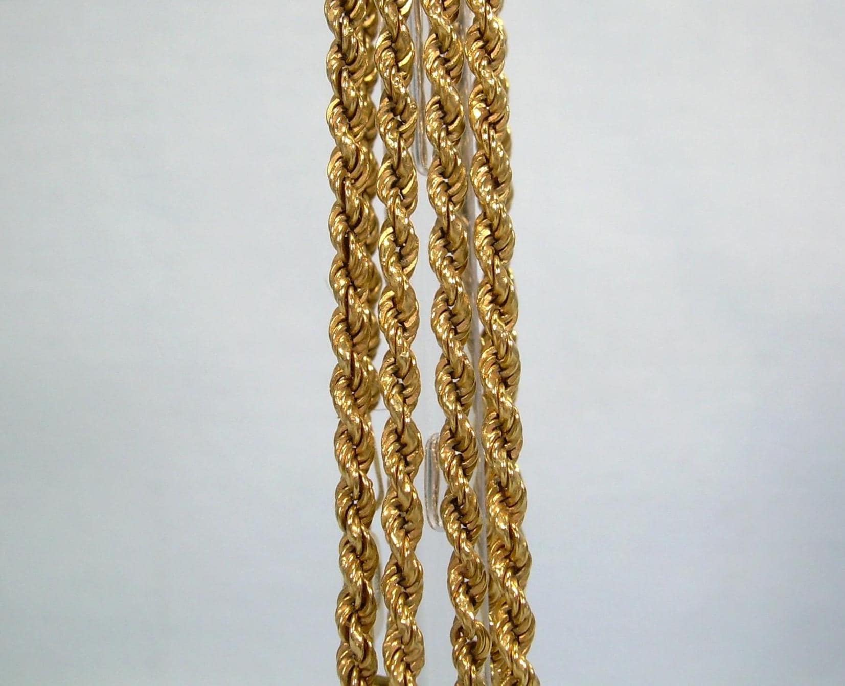 Collier Ras En Argent Sterling Plaqué Or Jaune - Style Tortillon Corde Italien 13 Pouces, Sans Pierre