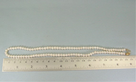 14K WHITE PEARL 18-1/4" Necklace-Vintage 14kt 585… - image 8