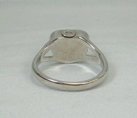 HEART ASH URN Locket Ring Size 10-Vintage Tarnish… - image 3