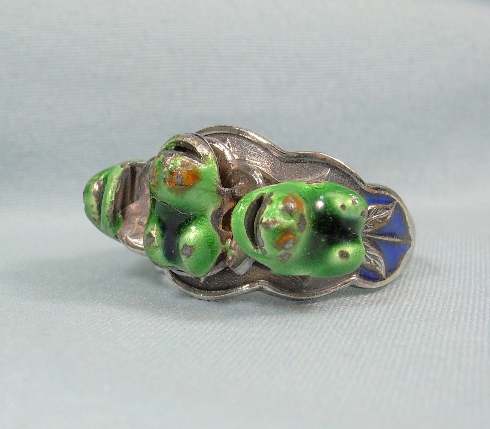 STERLING THREE FROGS Ring Adjustable Sizevintage 925 Etsy