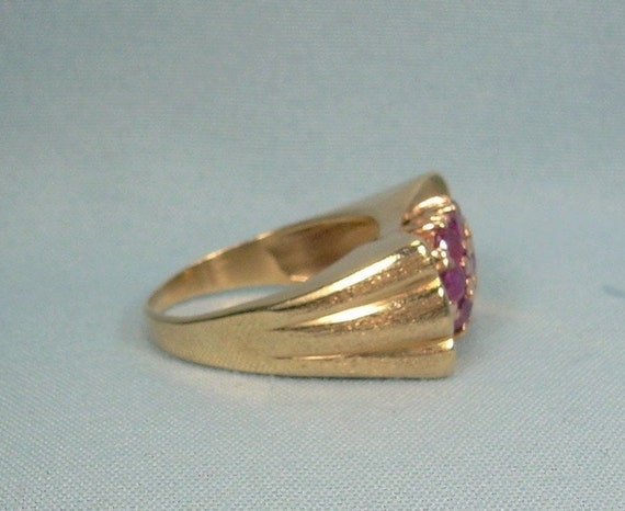 6.6g 14K RUBY CLUSTER Ring Sz 6-1/2 to 6-3/4 Vint… - image 5