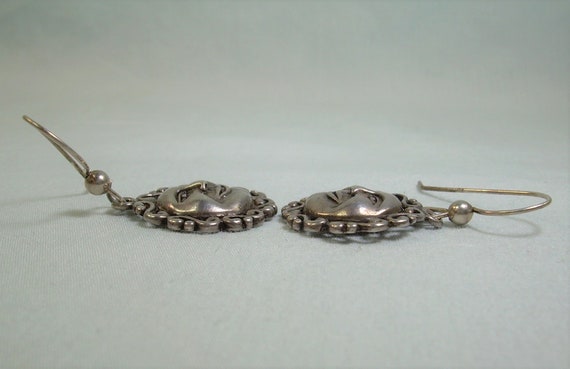 STERLING CELESTIAL Wire Hook Earrings-Vintage 925… - image 5