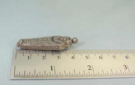 SARCOPHAGUS Pendant Charm-Vintage Silvered Copper… - image 7