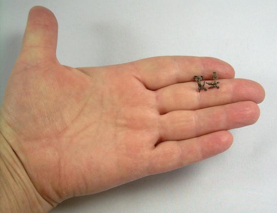 STERLING TINY HUMMINGBIRD Post Stud Earrings-Vint… - image 9