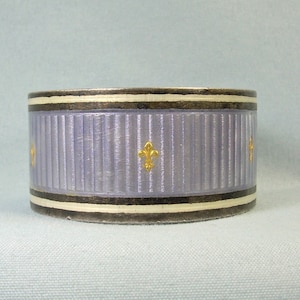 1-3/4" STERLING CHARLES THOMAE Servilletero T65-Vintage Guilloche Plata-Hallmark-Art Deco-Púrpura Lila Negro Blanco Esmalte-Oro Fleur De Lys