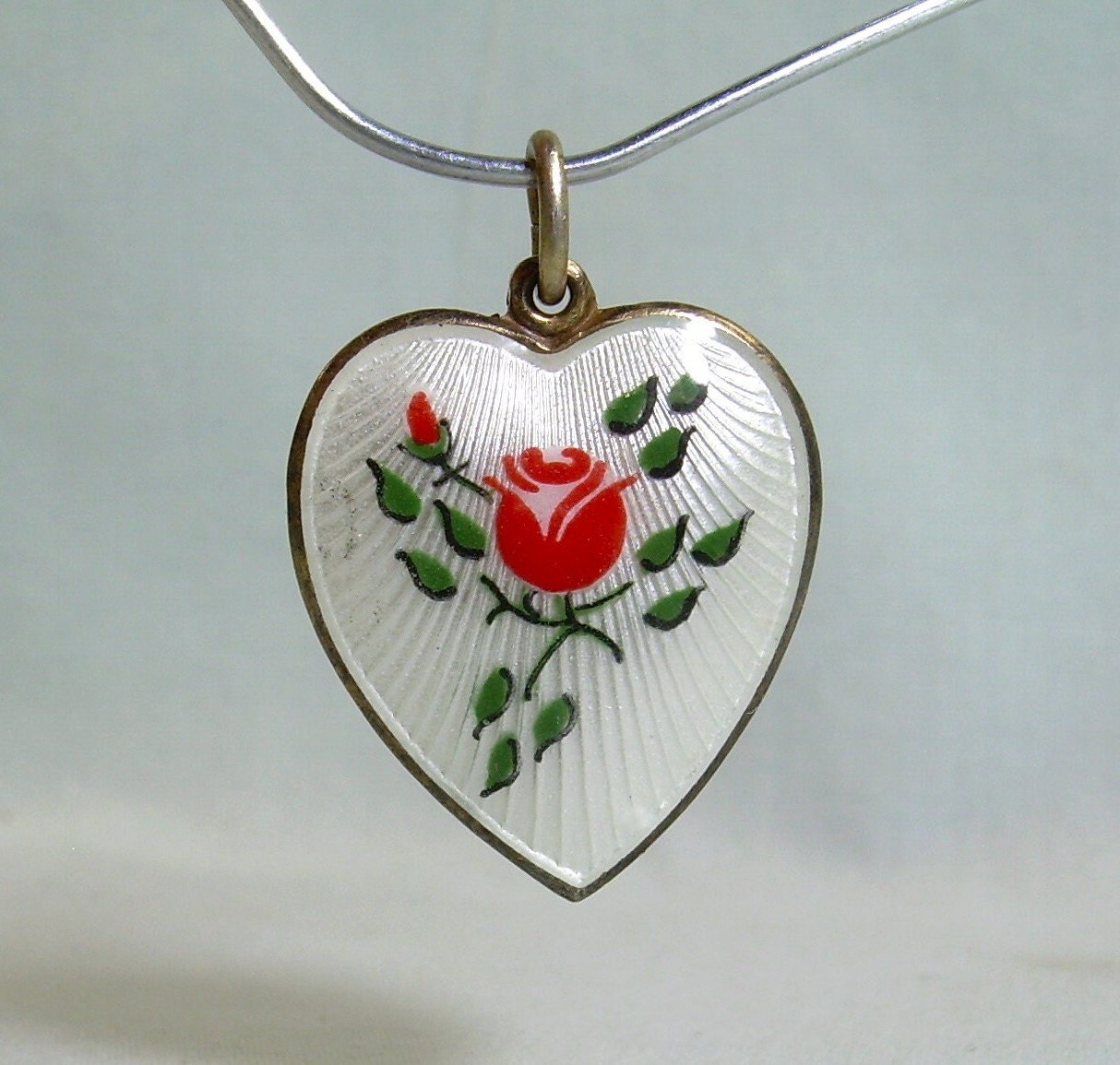 Silver-Tone Enamel Heart Ornament With Alway In My Heart Ash Locket Silver-Tone Enamel Heart Ornament With Alway In My Heart Ash Locket