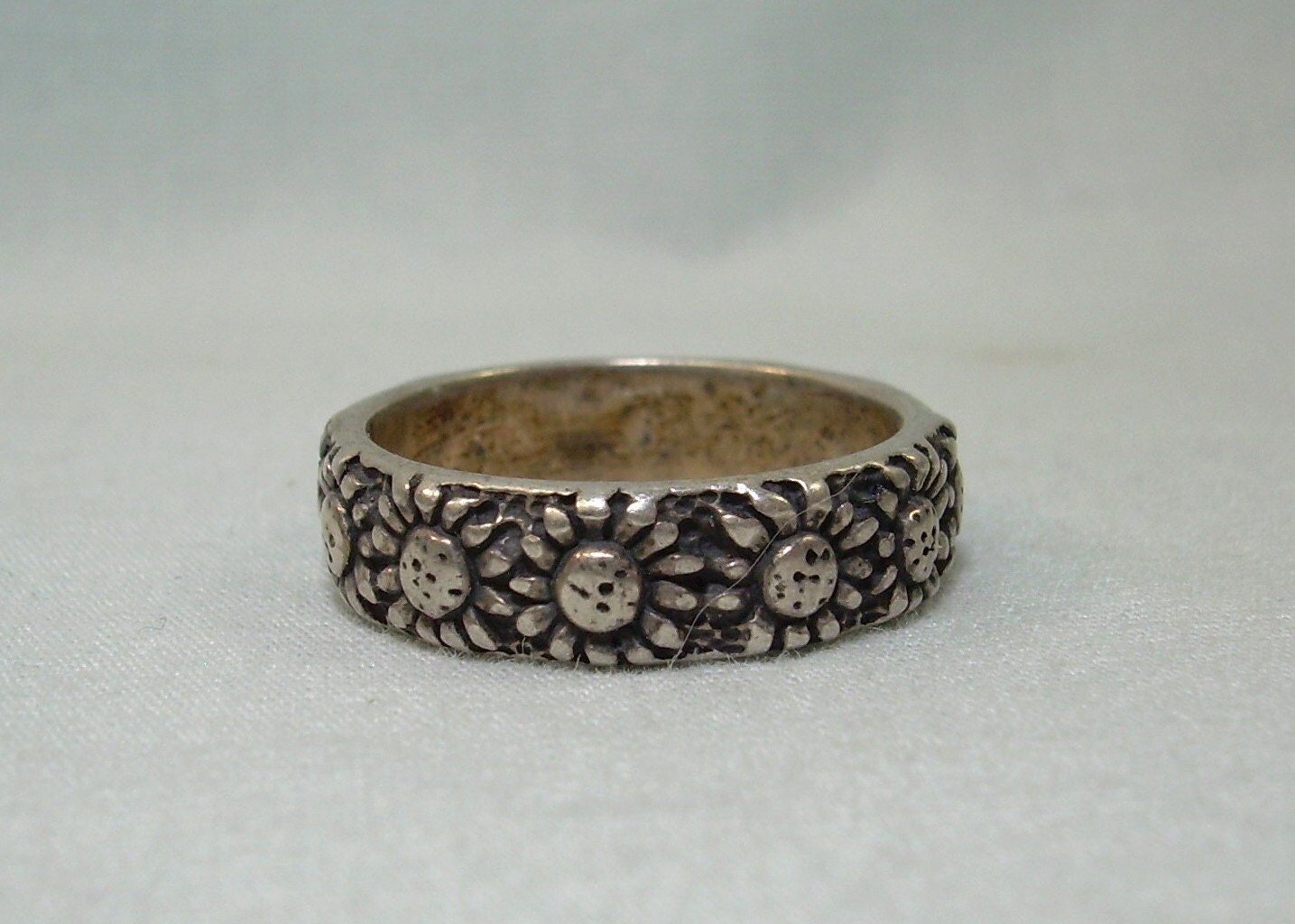 STERLING FLOWERS Ring-vintage 925 Silver-wwj 97 Waldeck