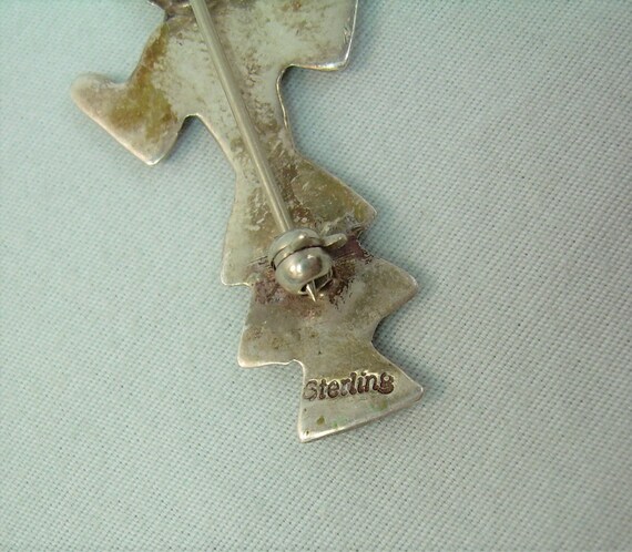 STERLING NAVAJO KACHINA Sand Cast Pin Brooch-Vint… - image 8