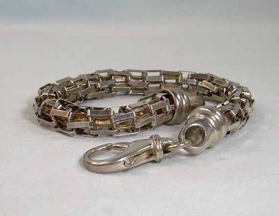 9" STERLING TUBULAR Chain Bracelet-Vintage Italy … - image 6