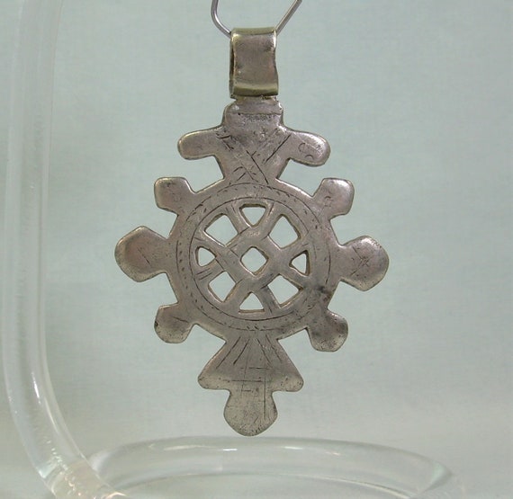 2-3/16" 800 SILVER TUAREG AGADEZ Cross Pendant-Vi… - image 3