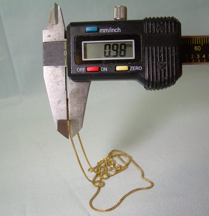 18k ITALIAN 153/4 BOX CHAIN Necklacevintage 18kt Solid Yellow Gold