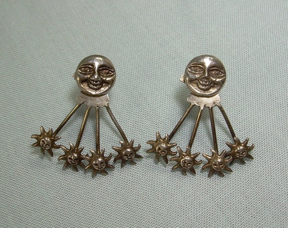 STERLING MOON SUNS Post Stud Earrings & Removeabl… - image 2
