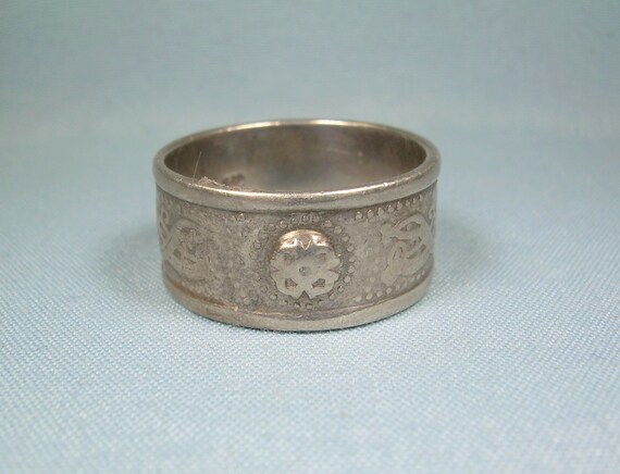 STERLING CELTIC WARRIOR Shield Ring-Vintage 925 S… - image 8