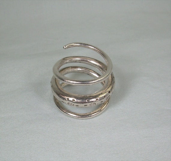 STERLING COILED Wire Wrap Bypass Adjustable Ring-… - image 6