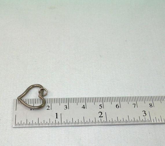 STERLING OPEN HEART Stencil Charm Pendant-Vintage… - image 6