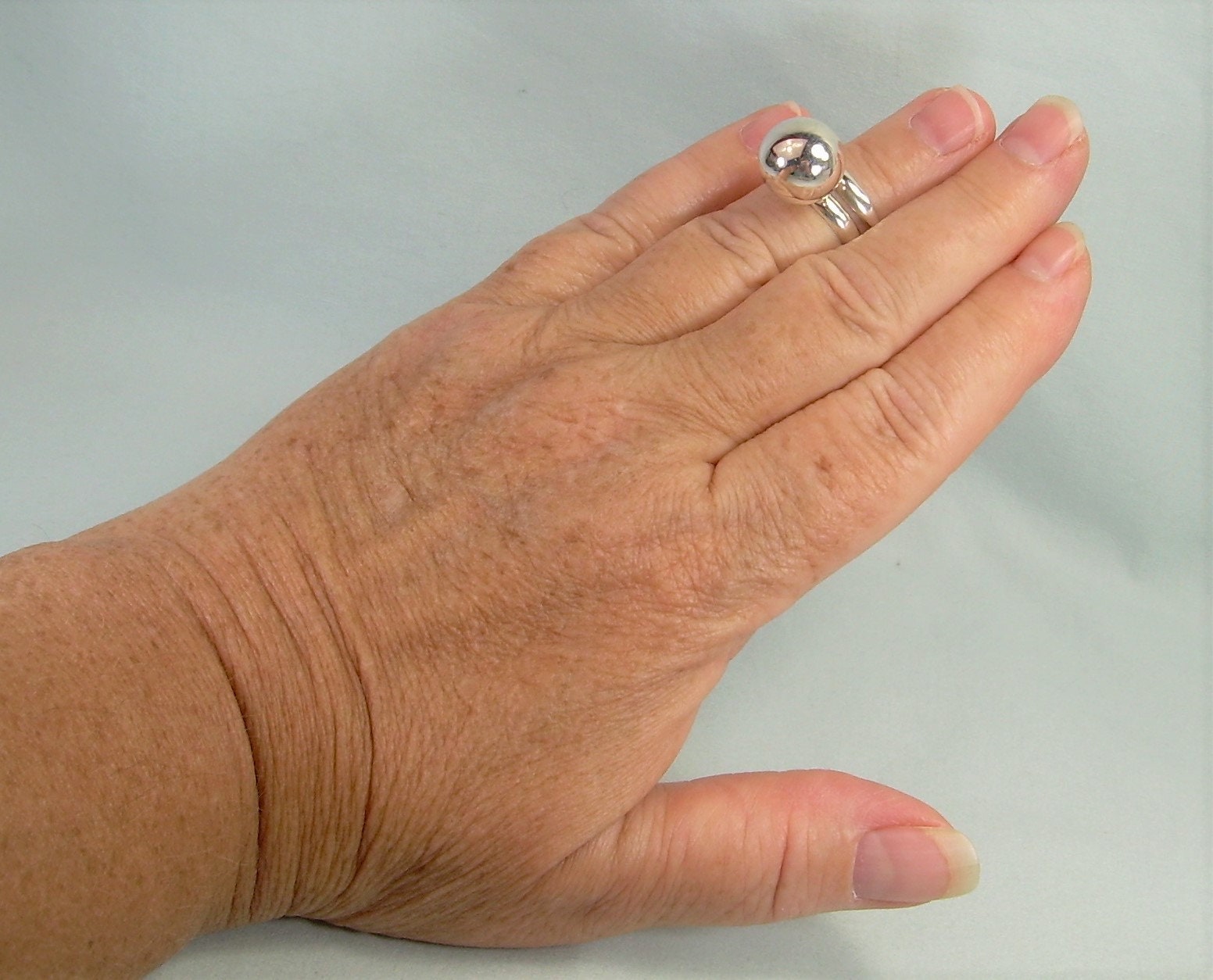 STERLING HARMONY BELL Chime Ring Band Adjusts-vintage 925
