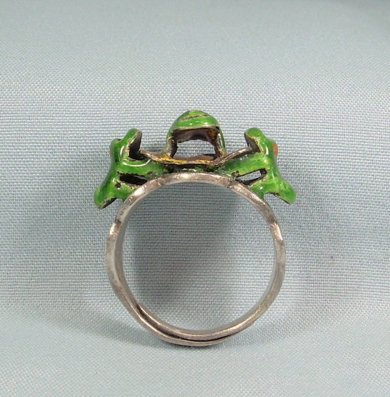 STERLING CHINESE FROGS Ring Adjustable SizeVintage 925 Etsy
