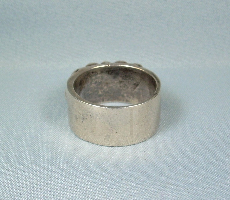 STERLING FLEUR De Lys Lis Wide Band Ring Size 6-14 Vintage 925 Silver-French Lily-Heavy Chunky-Possibly Chrome Heart CH Biker Tattoo Gothic